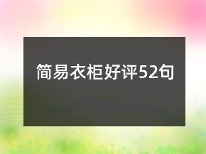 简易衣柜好评52句