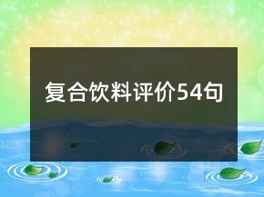 复合饮料评价54句