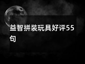 益智拼装玩具好评55句