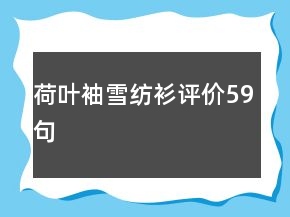 荷叶袖雪纺衫评价59句
