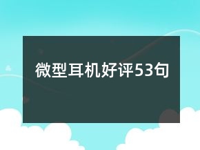 微型耳机好评53句