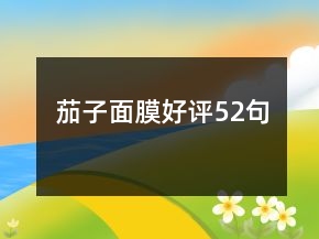 茄子面膜好评52句