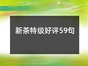 新茶特级好评59句
