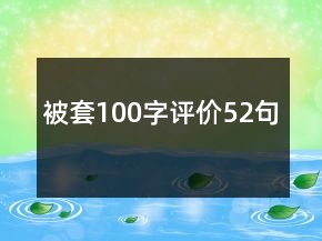 被套100字评价52句