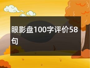 眼影盘100字评价58句