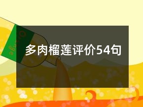 多肉榴莲评价54句