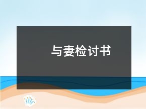 与妻检讨书