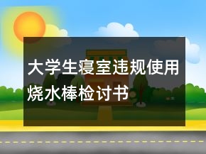 大学生寝室违规使用烧水棒检讨书
