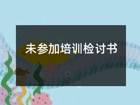 未参加培训检讨书