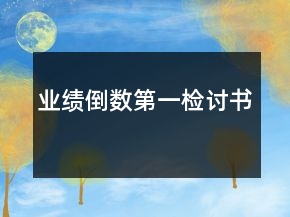 业绩倒数第一检讨书