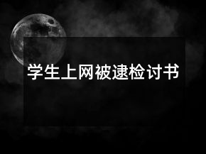 学生上网被逮检讨书