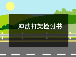 冲动打架检讨书