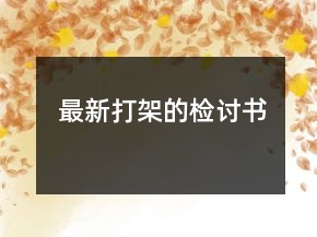 最新打架的检讨书