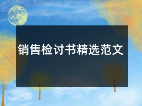 销售检讨书精选范文