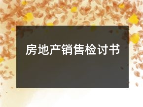 房地产销售检讨书