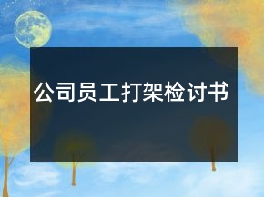 公司员工打架检讨书