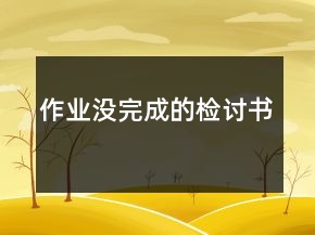作业没完成的检讨书