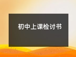 初中上课检讨书