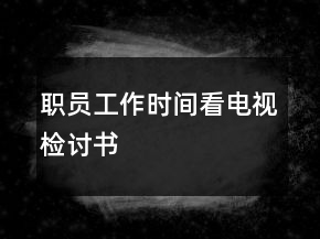 职员工作时间看电视检讨书