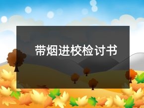 带烟进校检讨书