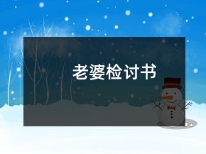 老婆检讨书