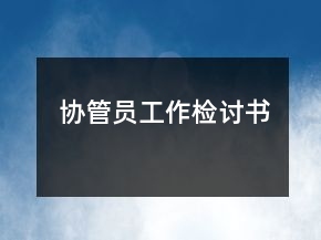 协管员工作检讨书