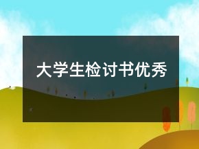 大学生检讨书优秀