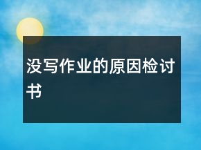 没写作业的原因检讨书