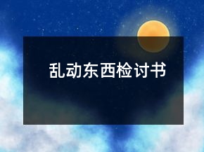 乱动东西检讨书
