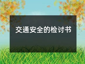 交通安全的检讨书