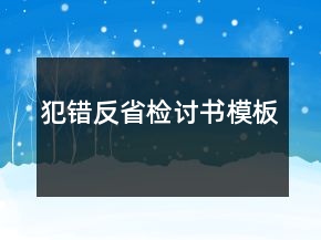 犯错反省检讨书模板