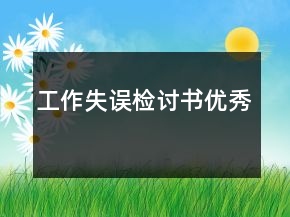 工作失误检讨书优秀