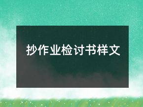 抄作业检讨书样文