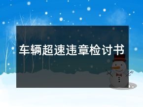 车辆超速违章检讨书
