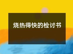 烧热得快的检讨书