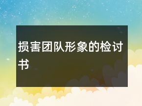 损害团队形象的检讨书