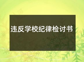 违反学校纪律检讨书