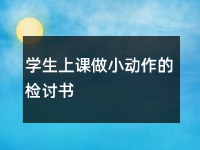 学生上课做小动作的检讨书
