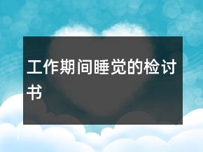 工作期间睡觉的检讨书