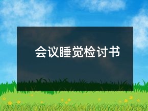 会议睡觉检讨书