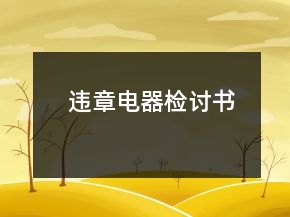 违章电器检讨书