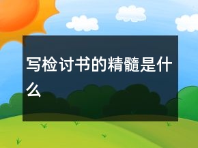 写检讨书的精髓是什么
