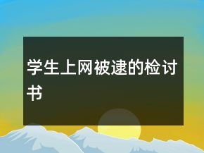 学生上网被逮的检讨书