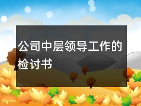 公司中层领导工作的检讨书
