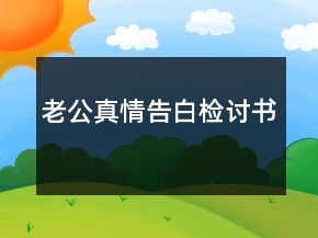 老公真情告白检讨书