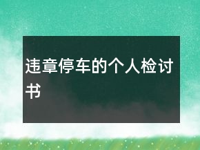 违章停车的个人检讨书
