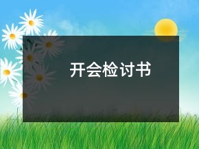 开会检讨书