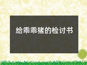 给乖乖猪的检讨书