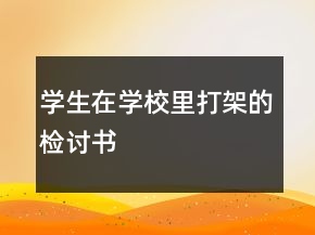 学生在学校里打架的检讨书