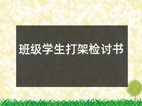 班级学生打架检讨书